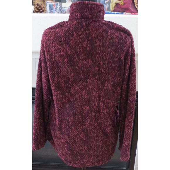 Stan Herman Burgundy Fleece Full zip sweater  Medium  EUC - Picture 4 of 9